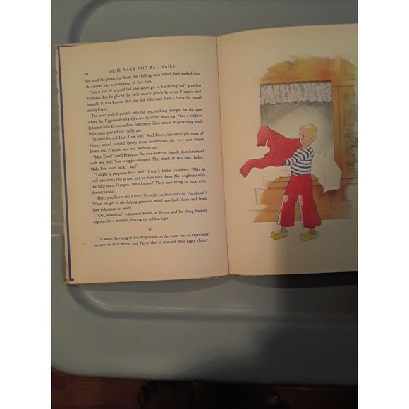 Vintage Children's Book ,Blue Nets and Red Sails  Hardcover 1936 - Picture 5 of 5